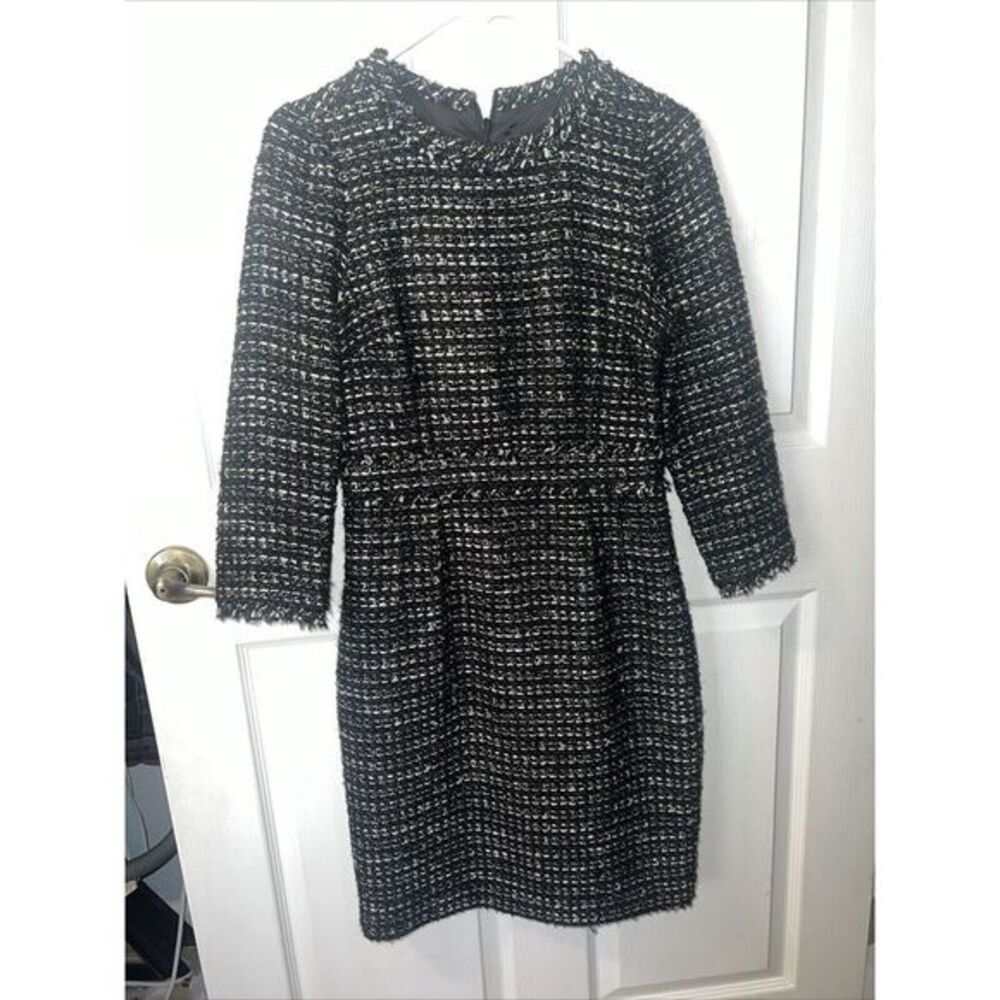 J. Crew Black and White Long Sleeve Dress